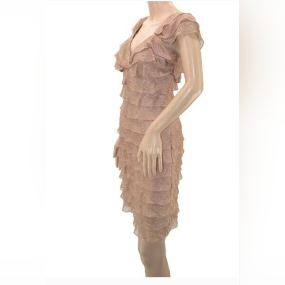 Stunning Max Studio layered champagne colored dress. Size XS - Picture 2 of 10